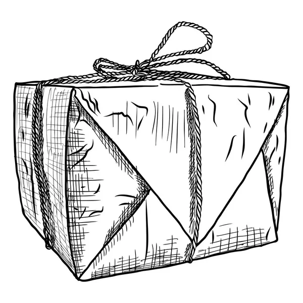 Caja de regalo doodle sketch . — Vector de stock