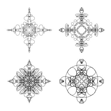 Mandala boyama kitabı için kümesi. 