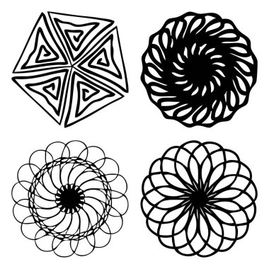 Güzel boho yuvarlak mandala kümesiyle. 