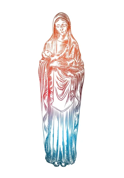 Virgen María o Santa María o Madre de Dios — Archivo Imágenes Vectoriales