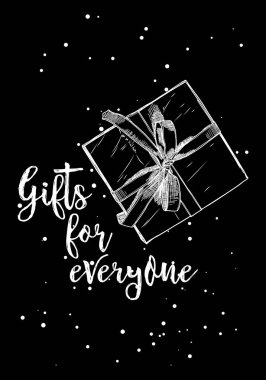 elle çizilmiş Noel tebrik kartı