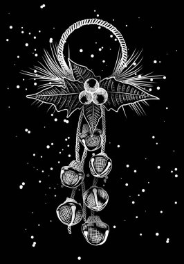 elle çizilmiş Noel tebrik kartı