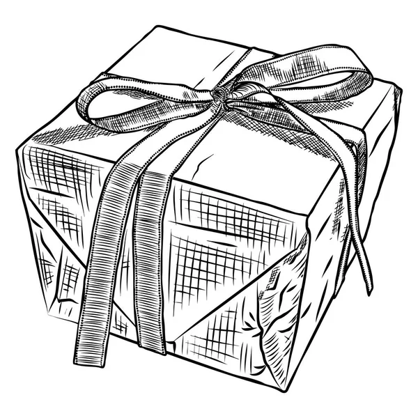 Caja de regalo doodle sketch . — Vector de stock