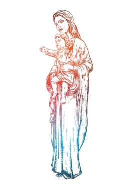 Meryem Ana veya Saint Mary veya Tanrı'nın annesi bebek İsa ile 