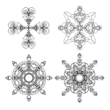 Mandala boyama kitabı için kümesi. 