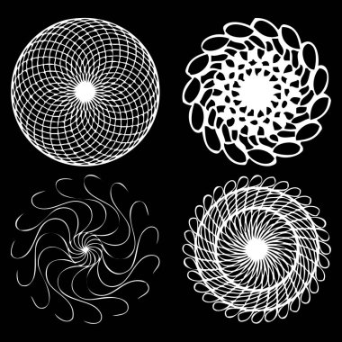 Öğe kümesi yuvarlak simgeler spirographs Tasarla. 