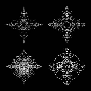 Güzel boho yuvarlak mandala kümesiyle. 