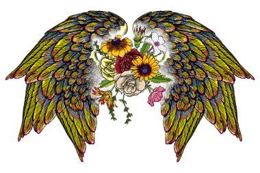 Beyaz arka plan üzerinde izole siyahişi dövme öğeleri