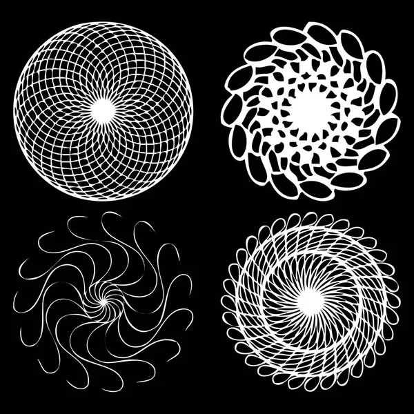 Symboles ronds spirographes ensemble d'éléments de conception . — Image vectorielle