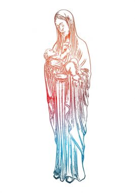Saint Mary holding bebek İsa Mesih,