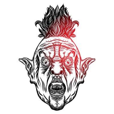 Şeytan baş illüstrasyon. 