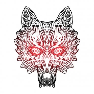 kızgın bir kurt kafası. 