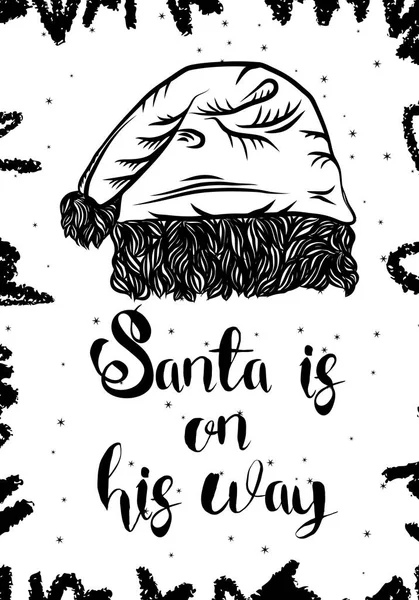 Carte de Noël dessinée à la main — Image vectorielle