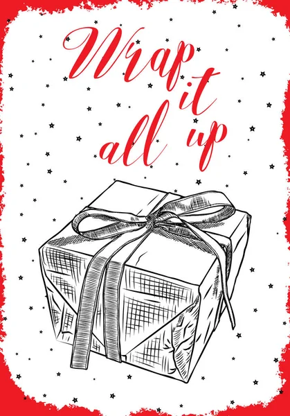 Illustrazione di un design natalizio con confezione regalo . — Vettoriale Stock