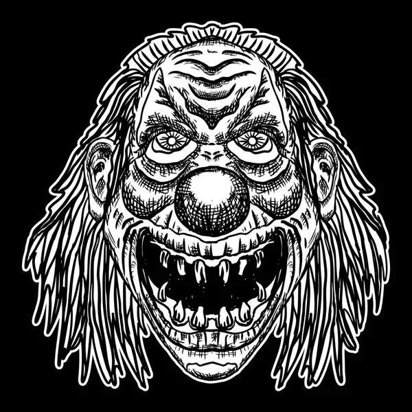 Monstruo payaso sonriente aterrador malvado . — Vector de stock