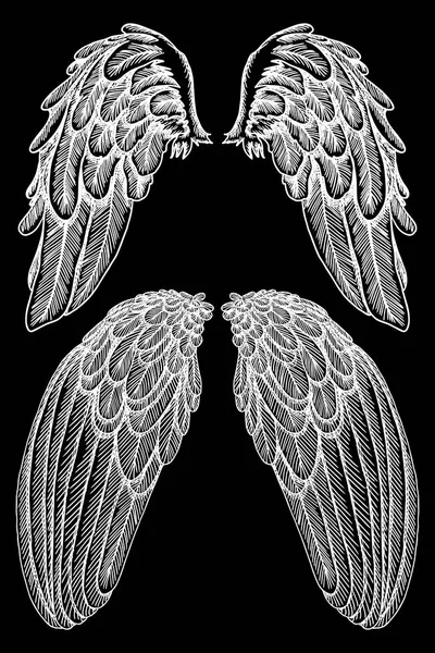 Angel of vogel vleugels set. — Stockvector