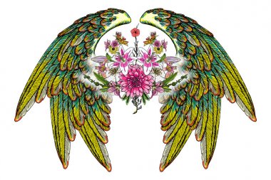 Beyaz arka plan üzerinde izole siyahişi dövme öğeleri. 