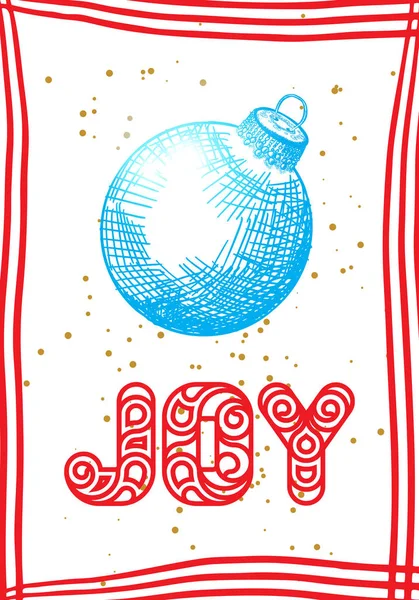 Tarjeta de felicitación de Navidad dibujada a mano . — Vector de stock