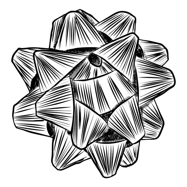 Ilustración dibujada a mano del arco de regalo — Vector de stock