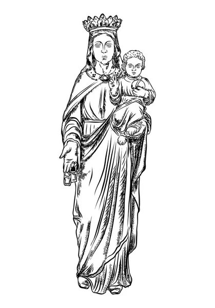 Татуировка Девы Марии . — стоковый вектор