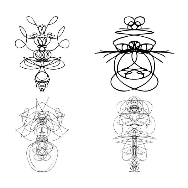 Набор симметричных элементов графического дизайна . — стоковый вектор