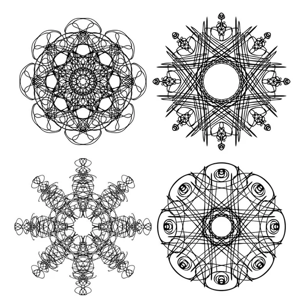 Mandala caleidoscópico inspirado Diwali Om símbolo indio simétrico — Vector de stock