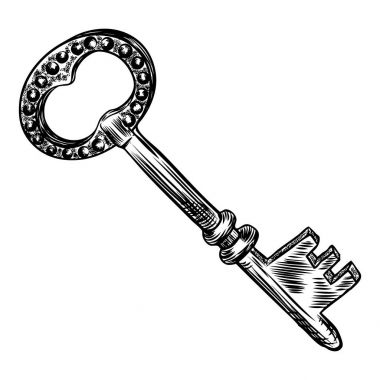 Retro anahtar, vintage tarzı. 