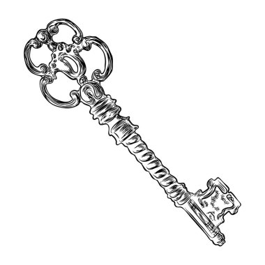 Karmaşık tasarım ile süs Ortaçağ vintage anahtar