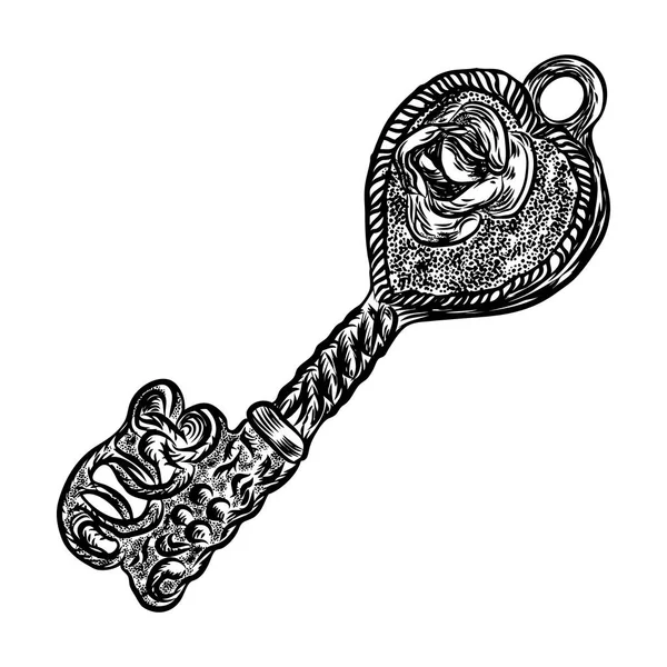 Llave vintage medieval ornamental con diseño intrincado — Archivo Imágenes Vectoriales