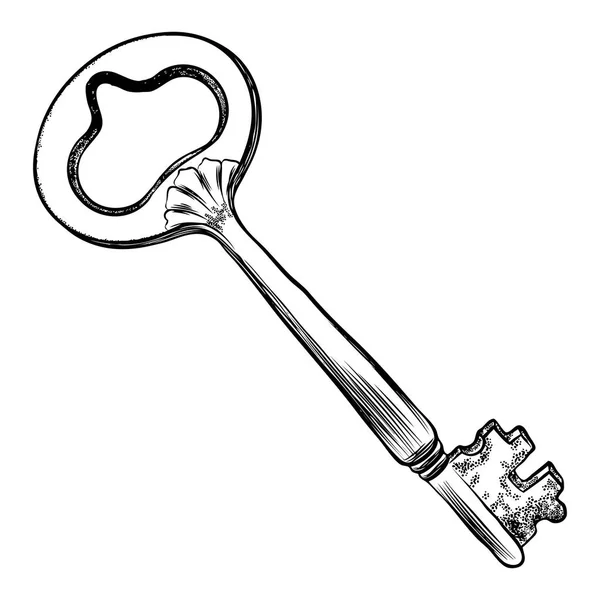 Hand getekende antieke sleutel. — Stockvector