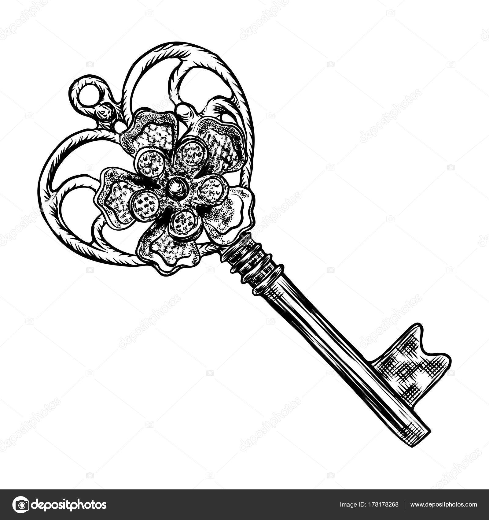 Download Ornamental medieval vintage key with intricate design — Stock Vector © goldenshrimp #178178268