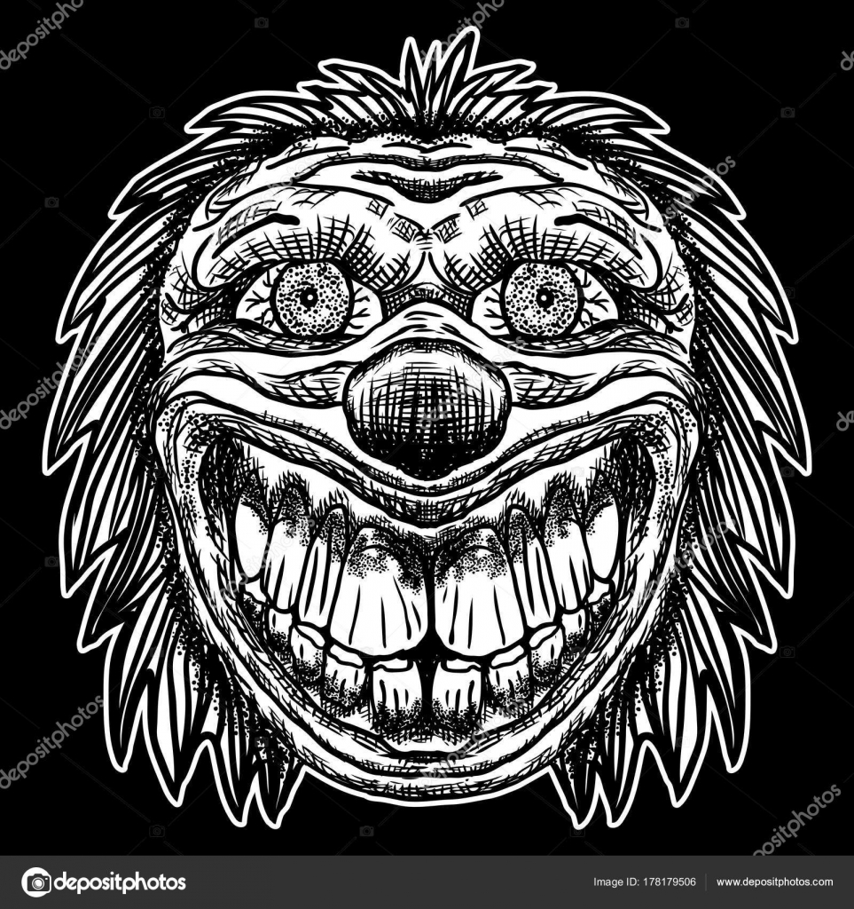 Desenho animado assustador palhaço ilustração imagem vetorial de  goldenshrimp© 169545946