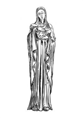 Saint Mary holding bebek İsa Mesih,