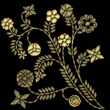 Altın dantel vektör tasarımı. 