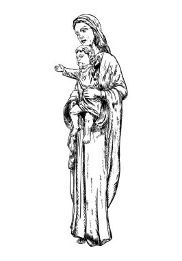 Meryem Ana veya Saint Mary veya Tanrı'nın annesi bebek İsa Mesih ile