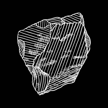 Taş, kaya kutsal sihirli toprak elementi, elle çizilmiş