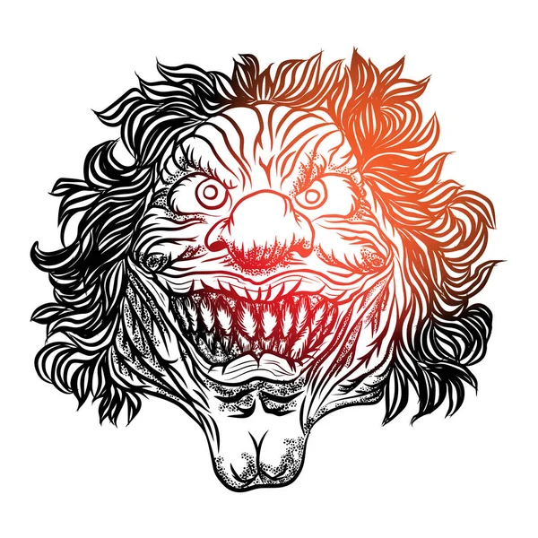 Scary clown head — Stock Vector