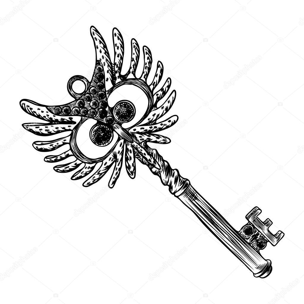Download Hand drawn antique key. — Stock Vector © goldenshrimp ...