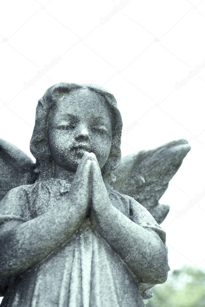 Cherub statuette, angel guardian figure 