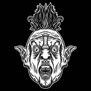 Şeytan baş illüstrasyon. 