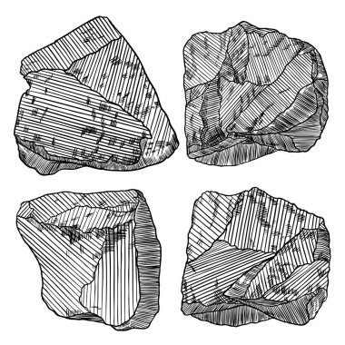 Kristaller, taş mücevher ve küme taş. 