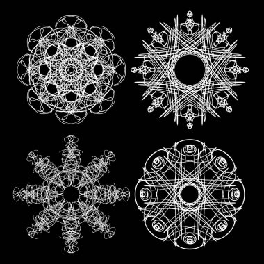 Tek renkli soyut mandala kutsal geometri,