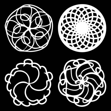 Tek renkli soyut mandala 