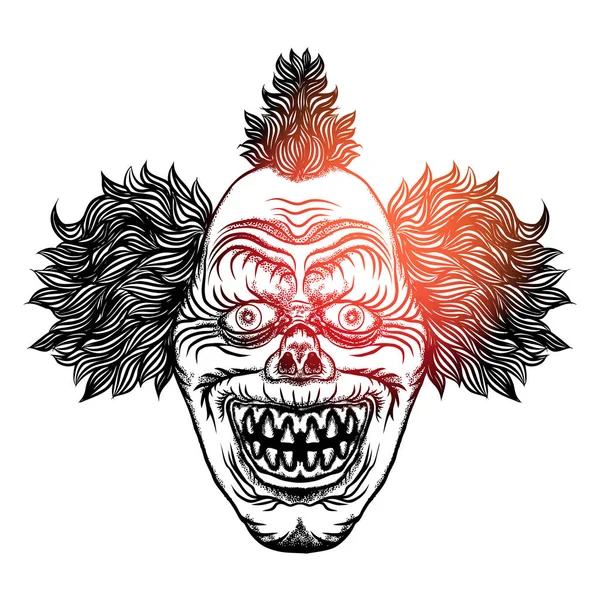 Illustrazione spaventoso clown cartone animato . — Vettoriale Stock