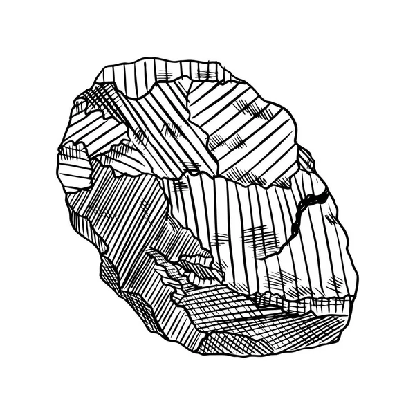 Piedra o roca blanca y negra — Vector de stock