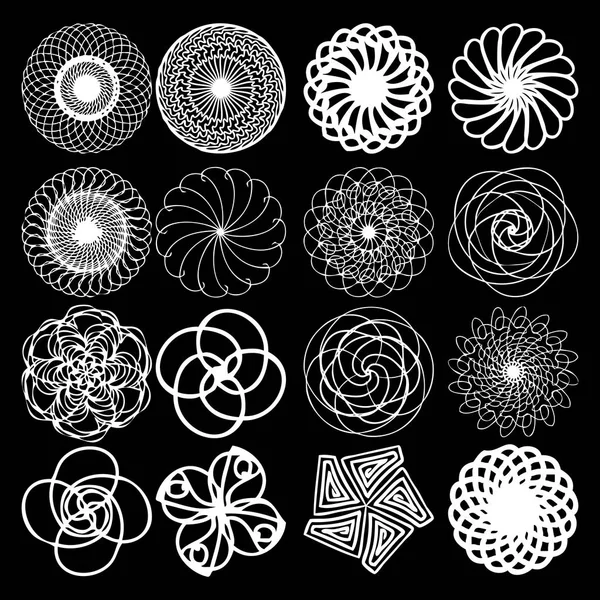 单色的抽象曼荼罗神圣几何学, — 图库矢量图片