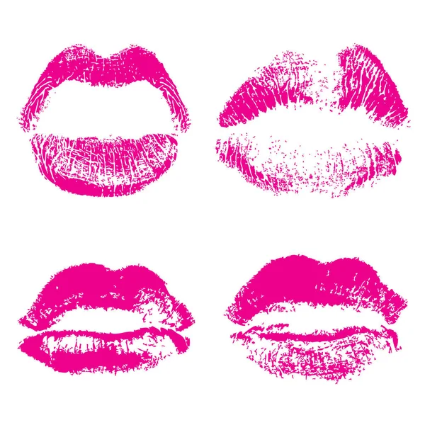 Conjunto de moda belleza mujer labios aislados sobre fondo blanco . — Archivo Imágenes Vectoriales