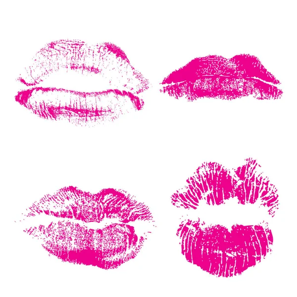 Set bibir atau wanita berbentuk bibir mencium cetak . - Stok Vektor
