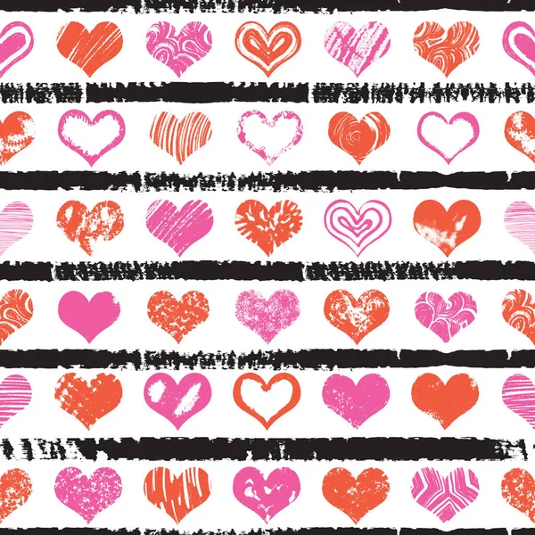 발렌타인 데이 완벽 한 패턴입니다. 섬유 패턴 또는 종이 인쇄 포장. — 스톡 벡터