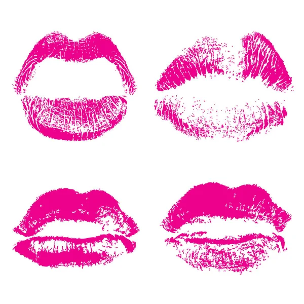 Set of fashion beauty women lips isolated on white background. — Stock Vector
